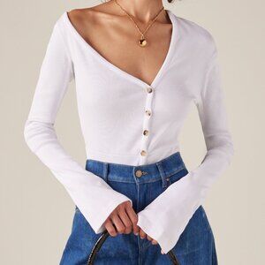 A.W.A.K.E MODE Asymmetric Stretch Cotton Bodysuit